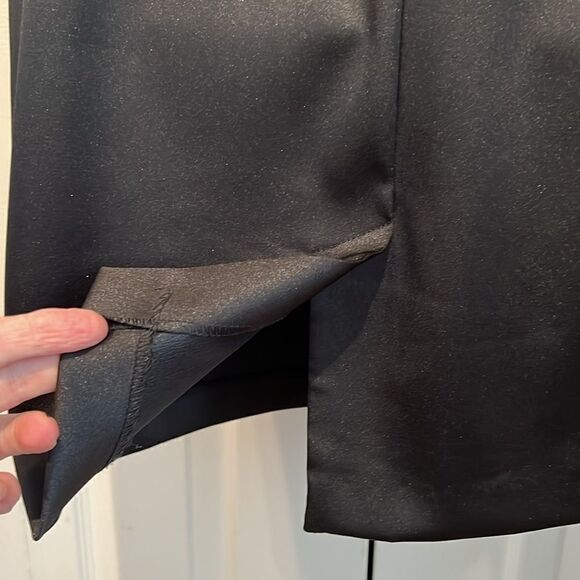 Hugo‎ Buscati Black Satin A line Dress Size 8 - Picture 10 of 11